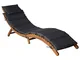 vidaXL - Sedia a sdraio con cuscino, in legno di acacia, colore: Grigio scuro