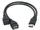 SELIACR Adattatore USB 3.0 a 2*USB Femmina, USB Maschio a USB 3.0 Femmina e USB 2.0 Femmin...