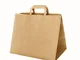 TAKE AWAY busta tipo shopper in carta color avana con maniglia piatta formato 32x22x34 - s...