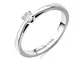 Orovi Anello da donna con diamanti in oro bianco, anello di fidanzamento 14 carati (585) o...