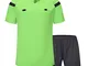 Shinestone - Maglia da arbitro a maniche corte, da uomo, Verde fluorescente, XXL