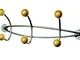 Alco 2823 - Appendiabiti da parete con 6 pioli in legno, colore: Grigio metallizzato, 40 x...