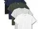 Lower East T-shirt Uomo con Scollo a V, Pacco da 5, Multicolore (Weiß/Schwarz/Grau/Blau/Gr...