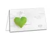 Logbuch-Verlag 100 segnaposto per nome color bianco effetto legno con cuore color verde co...