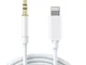 [Apple MFi certificato] Cavo AUX per iPhone, Lightning a 3,5 mm Aux cavo per auto compatib...