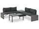 vidaXL Set Divani da Giardino 3pz con Cuscini in Polyrattan Grigio Arredo Sofa