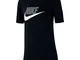 Nike B NSW Tee Futura Icon TD - T-Shirt, Ragazzi, Nero (Black/Lt Smoke Grey), M (137- 147...