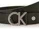 Calvin Klein CK Buckle Cintura, Nero (001), 115 (Taglia Produttore Uomo