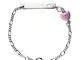 Aka Gioielli - Bracciale Targhetta Identificativa Bambina Argento 925 con Cuore Rosa, Idea...