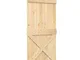 vidaXL Porta Scorrevole con Set Hardware 95x210 cm Legno Massello Pino