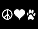 Chase Grace Studio Dog Paw Print Peace Sign - Adesivo in Vinile per Auto, Camion, furgoni,...