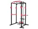 zoomyo Power Rack, Struttura in Acciaio Stabile e massiccia, con 2 Spotter, Barra per Soll...