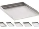 CLP Piastra Per Grill Universale In Acciaio Inox Con Sponde I Griglia Barbecue Liscia Per...