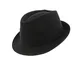 Votrechapeau Alvito - Cappello Trilby con Tesa Stretta, in Lino Nero 58 cm