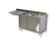 Lavello 160x70x85 acciaio inox 304 armadiato vano lavastoviglie cucina RS5946