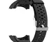 INF Cinturino compatibile per Polar M400/M430, Silicone, Nero, Cinturino di ricambio per P...