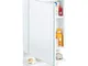 Relaxdays Armadietto da Bagno a Specchio, 1 Anta, con Presa Elettrica, Mobiletto, Pensile,...