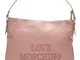 Love Moschino Borsa donna in ecopelle goffrata di colore rosa borsa con chiusura con zip,...