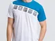 Erima 1081909, T-Shirt Unisex – Adulto, Bianco/Oriental Blue/Colonial Blue, S