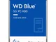 WD WD60EZRZ Blu Hard Disk Desktop da 6 TB, 5400 RPM, SATA 6 GB/s, 64 MB Cache, 3.5 "