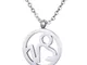 Morella Collana da Donna in Acciaio Inox Argento con Ciondolo Segno Zodiacale Capricorno i...