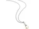 Orovi Collana di perle da donna con ciondolo a catena in oro bianco 9 ct 375 con diamanti...