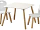 Kesper 17712 tavolino Per Bambini Con 2 sedie, color Bianco, 3 Unità, 8000 g