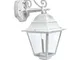 Applique in basso classica lampada da parete per esterno bianco-argento
