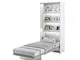 LENART Bed Concept - Letto a scomparsa verticale, 90 x 200 cm, colore: Bianco satinato