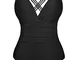 Aottori Costume Intero Donna Scollo a V Costumi da Bagno Interi Un Pezzo Push Up Monokini...