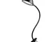 AUKEY Lampada LED da Tavolo a Clip con Collo Flessibile, Uscita USB, Pieghevole con 2 Live...