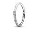 Pandora ME Pavé & Bianco Doppio anello in argento Sterling con zirconi trasparenti nella m...