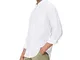find. Regular Fit Linen Shirt Camicia, Bianco (White), L