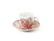 Excelsa Coral Set 6 Tazzine da caffè con Piattino, Porcellana, Multicolore