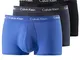 Calvin Klein Low Rise Trunk 3pk 0000u2664g, Boxer a vita bassa Uomo, Multicolore (Black/Bl...