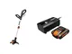 Worx WG163E.9 Decespugliatore Tagliabordi a Batteria & WA3601 Kit 1 Carica Batteria Rapido...