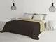 Italian Bed Linen Elegant Trapuntino Estivo, Microfibra, Marrone/Panna, Matrimoniale, 260x...