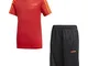 adidas Yb Tr 3S Set Tuta, Bambino, Top:Scarlet/Solar Red Bottom:Black/Solar Red, 8-9Y