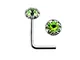 Fiore verde chiaro Set pietra di cristallo 22 Gauge argento 925 L piegatura Piercing da na...