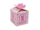 IRPot - 25 X SCATOLINA PORTACONFETTI CUBETTO One Pink 1 Anno 81636