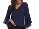 Abollria Camicia Donna Elegante Camicetta Maniche Svasate Bluse Leggere Estive Maniche Lar...