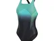 Speedo Donna Digital Placement Medalist Costume intero, Nero/Nordic Teal/Piastrelle/Atomic...