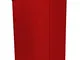 CURVER 187180, Pattumiera a pedale, aspetto in metallo, 50 L, colore: Rosso