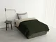 Italian Bed Linen Piumino invernale Bicolore OSLO, Verde Militare/Crema, Piazza e Mezza