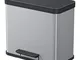Hailo 0633 – 220 Öko Duo Plus 33 Raccolta differenziata 3 x 11 Litri lamiera d' Acciaio Ar...