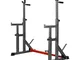 AthLike Squat Rack Multifunzione, Altezza e Larghezza Regolabili, Rack per Squat con 2 Por...