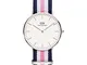 Daniel Wellington Classic Southampton Orologio Unisex Adulto, 36mm, in NATO, Blu/Rosa/Bian...