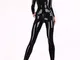 W.Z.H.H.H Catsiut Latex Catsuit Gomma Unitard Costume Sexy della Biforcazione della Zip Zi...