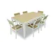 Set Tavolo con 6 SEDIE da Giardino ALLUNGABILE da180/250 x 100 x H 75 cm in Alluminio Bian...