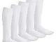 Footstar 5 paia di calze al ginocchio unisex EVERYDAY! - Bianco 35-38